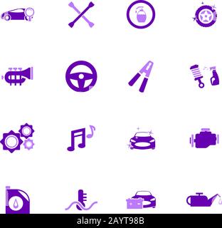 Car shop icons set Stock Vector