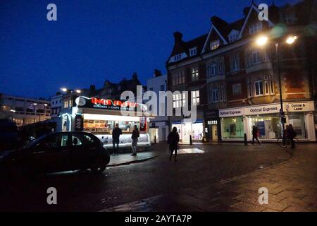 Cambridge Market Square at night, England UK Stock Photo