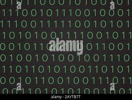 Matrix style binary number background design technology code. vector illustration. Stock Vector