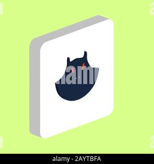Evil Mask Simple vector icon. Illustration symbol design template for web mobile UI element. Perfect color isometric pictogram on 3d white square. Evi Stock Vector