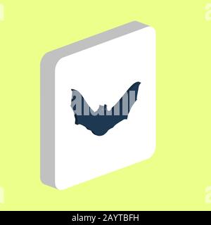 Bat Simple vector icon. Illustration symbol design template for web mobile UI element. Perfect color isometric pictogram on 3d white square. Bat icons Stock Vector