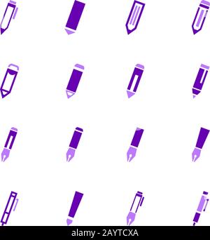 Key symbol icon - purple with outline, isolated - vector illustration ...