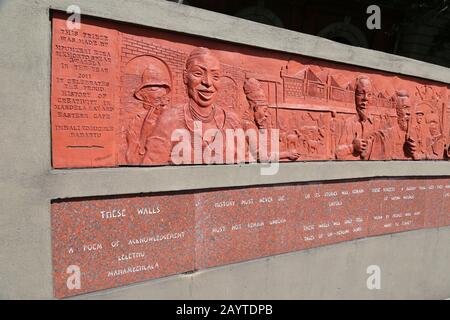 Campanile Frieze and 'These Walls' (see additional info), Port Elizabeth, Nelson Mandela Bay, Eastern Cape Province, South Africa, Africa Stock Photo