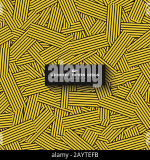 Abstract yellow line artwork of pattern line decorative background. Use for ad, poster, artwork, template design, headline. illustration vector eps10 Stock Vector