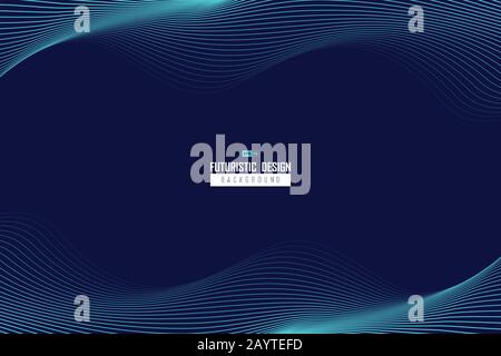Abstract wavy blue line design of technology pattern movement background. Use for ad, poster, artwork, template design, print, headline. illustration Stock Vector