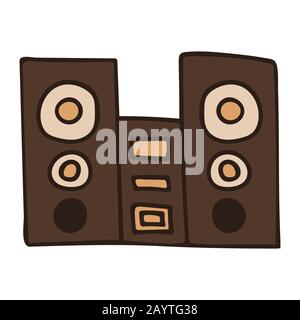 speakers with subwoofer. music system. white background isolated stock vector illustration Stock Vector