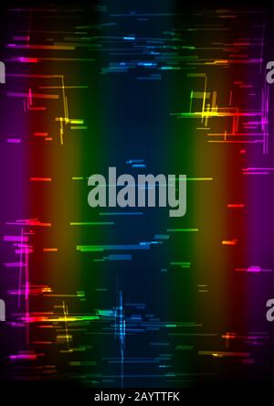 rainbow glitch vertical background Stock Vector