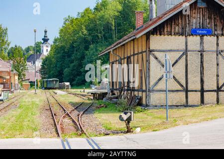 Ybbsitz, canceled narrow gauge railway station, Austria Stock Photo