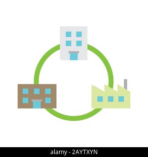 compny and factory network icon Stock Vector