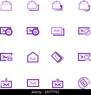 Mail icon set Stock Vector