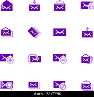 Mail icon set Stock Vector