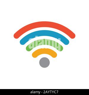 Wi-Fi , radio wave , communication icon (rainbow) Stock Vector