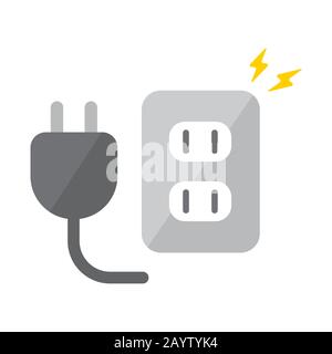 outlet plug and socket icon Stock Vector