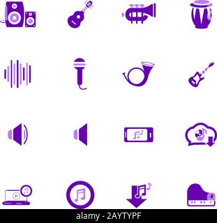 Music icons set Stock Vector