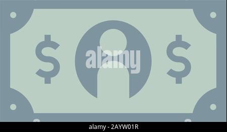 Us dollar bill flat vector icon Stock Vector