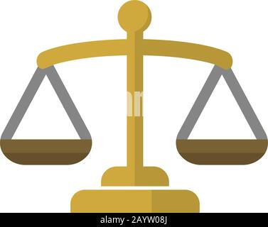 Balance, judge, scale, court color vector icon illustration Stock Vector