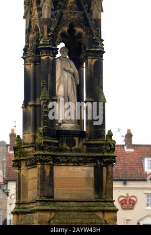 Monument to Second Baron Feversham, Helmsley Market Square, North Yorkshire Stock Photo