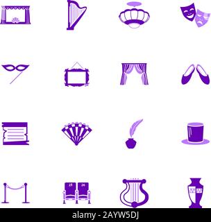 Theater icons set Stock Vector