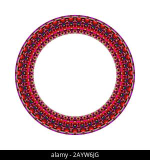 Tiled mosaic frame - geometrical circular abstract vector design element Stock Vector