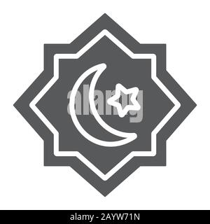 Rub El Hizb glyph icon, ramadan and islam, islamic star sign, vector graphics, a solid pattern on a white background, eps 10. Stock Vector