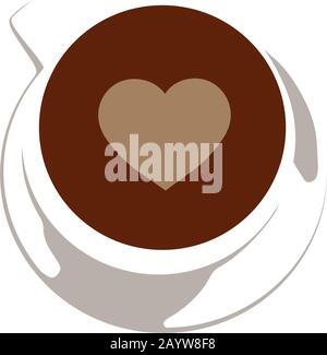 heart inside cup of coffee Stock Vector