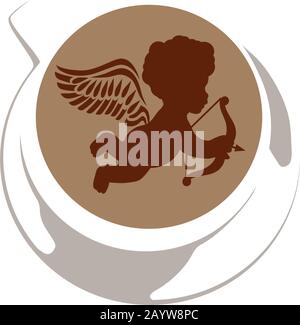 cupid and coffee Stock Vector
