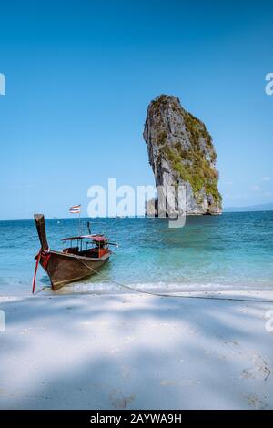 Koh Poda Thailand, The beautiful landscape of Koh Poda or Poda Island in Krabi province of Thailand. This island has white sand beach and surrounded Stock Photo