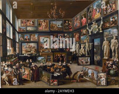 The Gallery of Cornelis van der Geest. Museum: RUBENSHUIS. Author: WILLEM VAN HAECHT. Stock Photo
