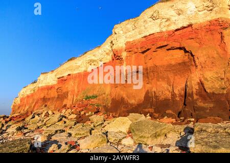 hunstanton coast norfolk county cliff strata geology from beach east anglia england uk gb Stock Photo