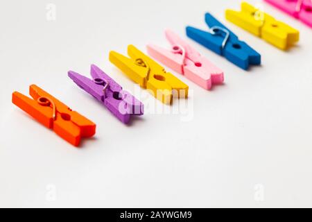 Small Clothespins of different colors close-up as a texture and background  in full screen. 17072530 Stock Photo at Vecteezy