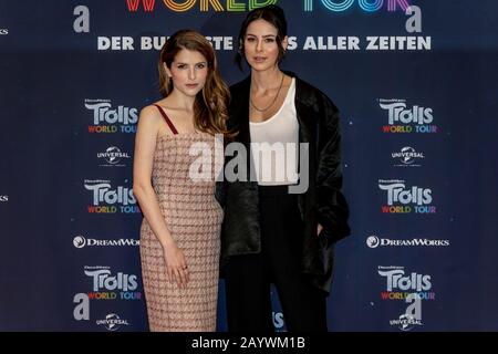 Berlin, Germany. 17th Feb, 2020. 17.02.2020, Anna Kendrick and Lena Meyer-Landrut at the photocall for the film Trolls World Tour at the Waldorf Astoria Hotel in Berlin. The new animated film from DreamWorks Animation, distributed by Universal Pictures International Germany, will be launched nationwide on April 23, 2020 in German cinemas. | usage worldwide Credit: dpa picture alliance/Alamy Live News