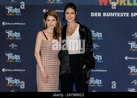 Berlin, Germany. 17th Feb, 2020. 17.02.2020, Anna Kendrick and Lena Meyer-Landrut at the photocall for the film Trolls World Tour at the Waldorf Astoria Hotel in Berlin. The new animated film from DreamWorks Animation, distributed by Universal Pictures International Germany, will be launched nationwide on April 23, 2020 in German cinemas. | usage worldwide Credit: dpa picture alliance/Alamy Live News