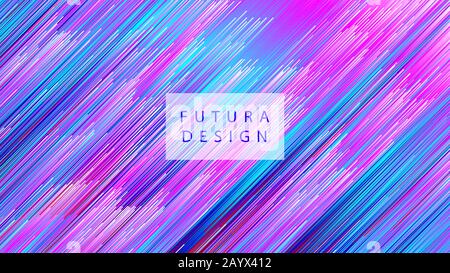 Abstract color background with diagonal lines, motion blue texture, futura design Stock Vector
