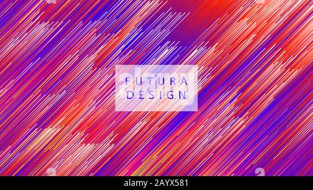 Abstract color background with diagonal lines, motion texture, futura design Stock Vector