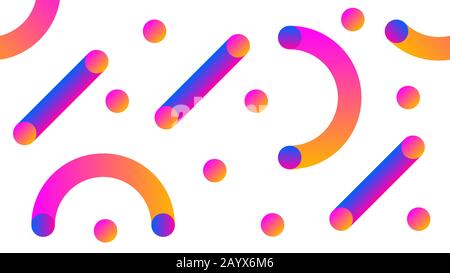 Geometric minimal seamless pattern with shapes, lines and circles, vector hipster background, modern wallpaper Stock Vector