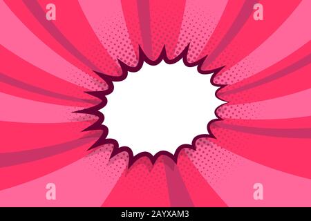 Comic text empty speech bubble banner pop art Stock Vector