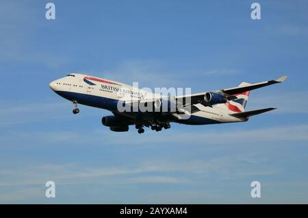 British Airways Boeing 747 jumbo jet passenger aircraft, registration number G-BYGC. Stock Photo