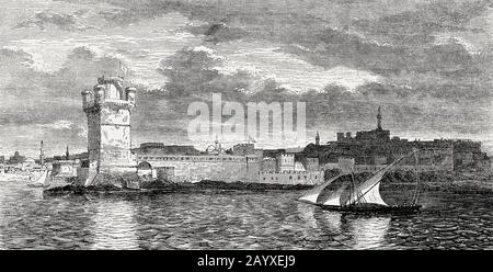Rhodes, Dodecanese island, Greece, 19th century Stock Photo