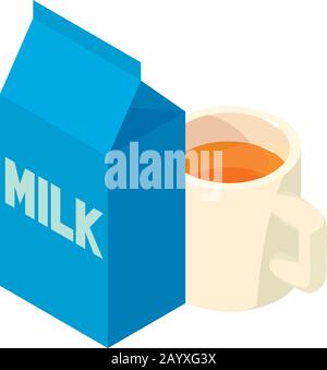 Tea time icon, isometric style Stock Vector