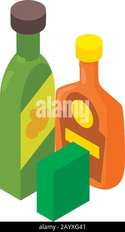 Homemade dressing icon, isometric style Stock Vector