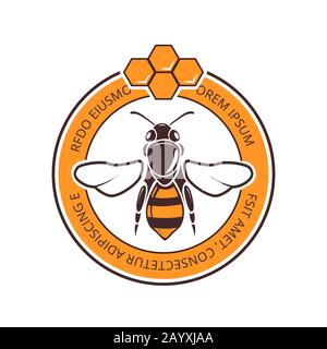 Retro beekeeper, honey, bee vector logo. Nature and sign element illustration Stock Vector