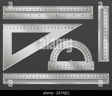 5 centimeter corner ruler template. Measuring tool with vertical