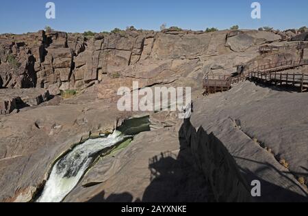 view of falls  and gorge  Augrabies Falls National Park, South Africa           November Stock Photo
