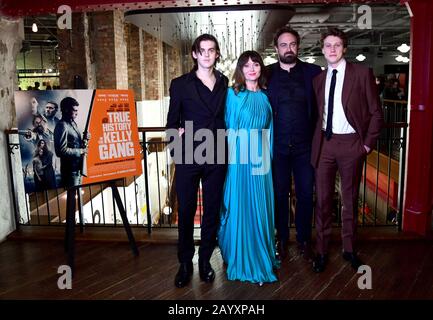 Earl Cave (left), Essie Davis, Justin Kurzel and George MacKay attending the UK Premiere of True History of the Kelly Gang held at the Picturehouse Central, London. Stock Photo
