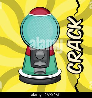 Gumball machine on a comic background Stock Vector