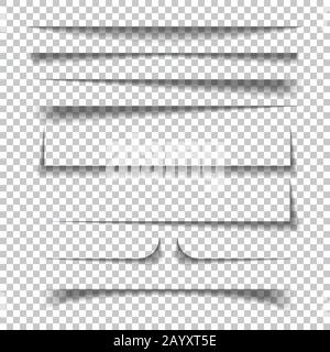 Transparent realistic paper shadow effects on checkered background. Vector illustration Stock Vector