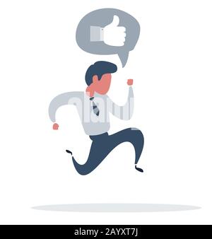 Businessman is running. Business concept illustration. Success, race, competition, process concept. Stock Vector
