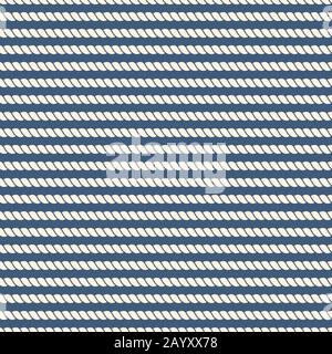 Striped nautical ropes seamless background. Strong cable and simple line, vector illustration Stock Vector