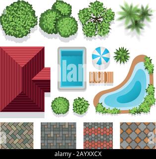 Illustration - Plan of a Landscape and Garden Design Stock Vector Image ...