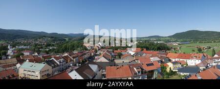 Furth im Wald, Germany: Panorama over the city Stock Photo